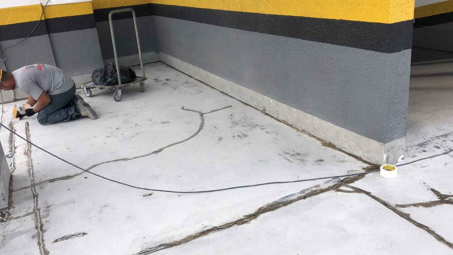 Análise da base com fissuras em ambiente operacional