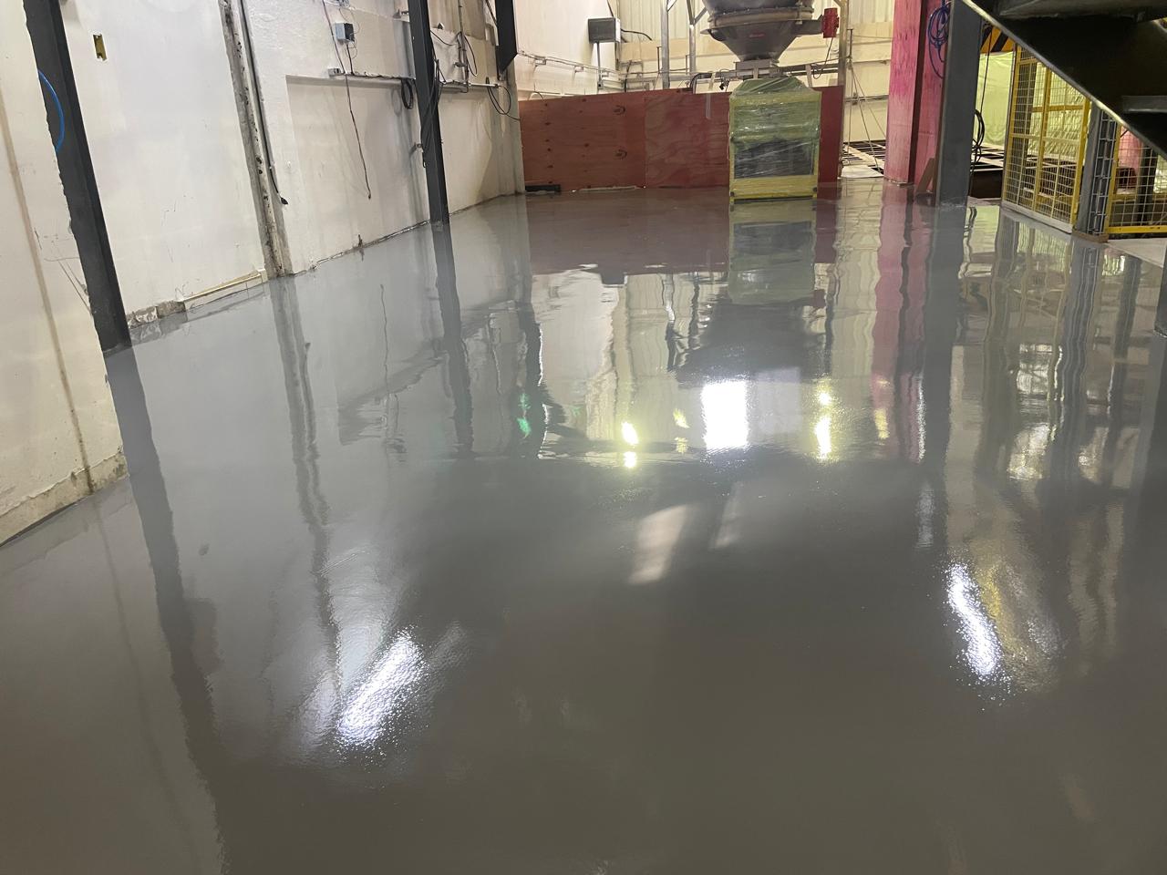 Área industrial com revestimento de uretano concluído em Limeira
